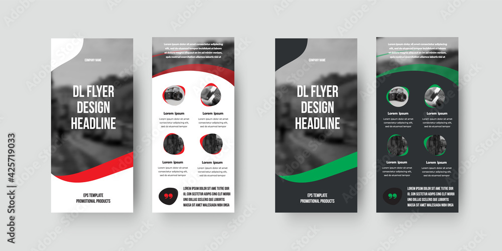 Vector dl flyer template with color geometric design - obrazy, fototapety, plakaty 