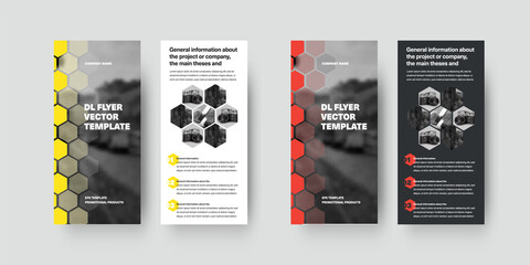 Canvas Print - vector dl flyer template with color geometric design
