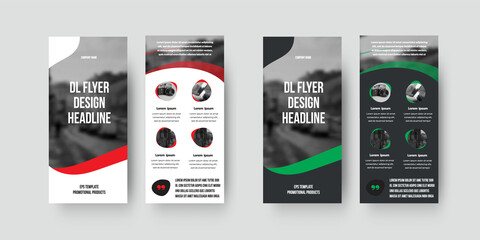 Wall Mural - vector dl flyer template with color geometric design