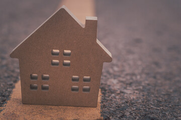 Wall Mural - House wood model.real estate and purchase mortgage concept.Copy space