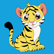 Słodkie, małe dziecko tygrys rysunkowe