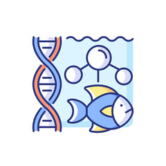 Poster - Marine biology RGB color icon. Scientific study of marine life and organisms in sea or ocean. Habitats studied in marine biology. Getting information about water organism. Isolated vector illustration