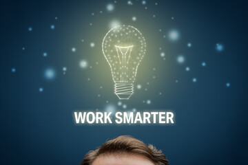 Wall Mural - work smarter motivation concept with light bulb