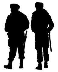 Wall Mural - Special police forces  on white background 