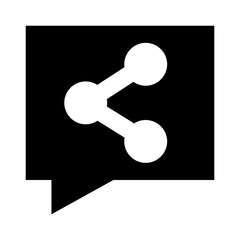 Poster - 
Icon of share message in editable outline design 

