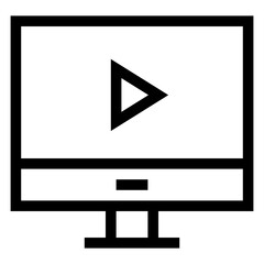 Poster - 
An online video linear icon 

