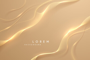 Wall Mural - Abstract soft gold lines background