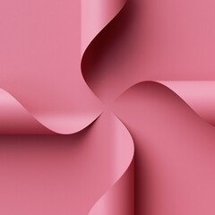 Wall Mural - 3d render. Abstract creative background with curled pink paper