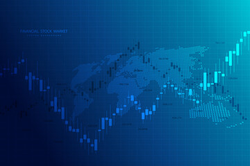 Wall Mural - Stock market graph or forex trading chart for business and financial concepts, reports and investment  . Vector illustration