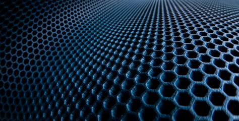 horizontal blue flexible bend abstract trellised or cellular background