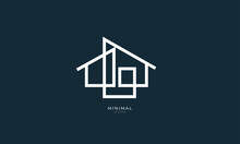 A Line Art Icon Logo Of A Modern House Or Home / Real Estate Business	
