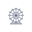 Ferris wheel line icon - carousel simple linear pictogram on white background. Vector illustration.