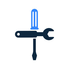 Screw driver, wrench, tools icon. Editable vector isolated on a white background.