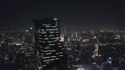 Wall Mural - Aerial view of Bangkok at Night