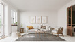 © Юрий Кузнецов - Modern interior design for home, office, interior details, upholstered furniture on a white wall background.