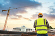 Construction Work Inspection Drone Supervisor Construction Site Inspection by Civil Engineers Using Drones