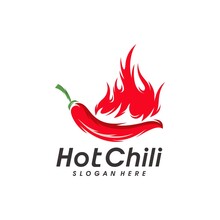 Red Hot Chili Logo Designs Concept Vector, Spicy Pepper Logo Designs Template
