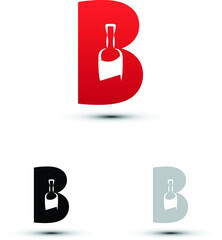 B letter logo with bottle concept, b for bottle logo