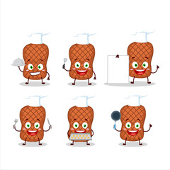 Poster - Cartoon character of beef with various chef emoticons