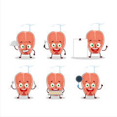 Poster - Cartoon character of tuna with various chef emoticons