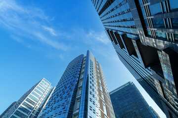 Wall Mural - Modern skyscrapers in the business district, Xiamen, China.