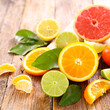 fresh citrus fruit and leaf