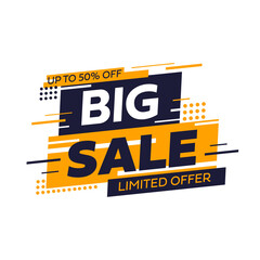 Wall Mural - sale banner. offer sign with yellow background. vector illustration