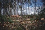 Fototapeta  - Wycinka lasu wylesianie.