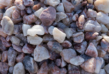 Marble Pebbles For Decor Or Landscaping. Close Up
