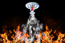 Image Of Fire Sprinkler. Fire Sprinkler Spraying