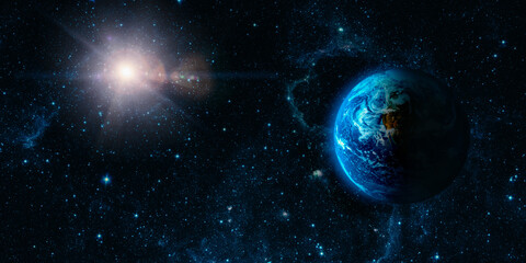 Wall Mural - view of the earth from the moon. elements of this image furnished by nasa