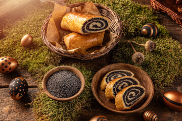 Wall Mural - Sweet bread buns stuffed with poppy seeds