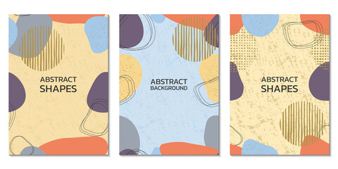 Canvas Print - abstract background set with organic geometric elements and abstract shapes. modern design template 