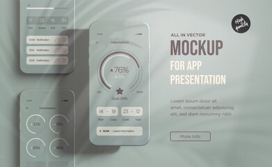 Wall Mural - realistic modern black smartphone mockup design for the mobile application.vector