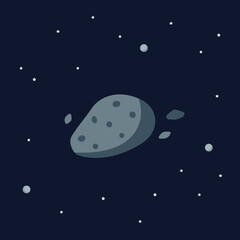Wall Mural - asteroid on space background