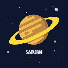 Wall Mural - saturn on space background