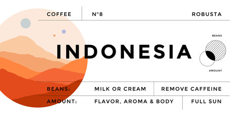Wall Mural - label, minimalistic style. graphic and typography design