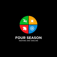 four season logo element design vector