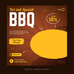 Wall Mural - Special barbecue social media promotion template