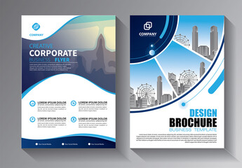 Business abstract vector template. Brochure design, cover modern layout, annual report, poster, flyer in A4 with colorful triangles, geometric shapes for tech, science, market with light background