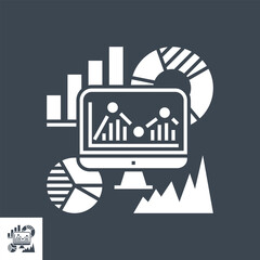 Wall Mural - seo audit related vector glyph icon. isolated on black background. vector illustration.