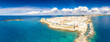 © robertharding - Aerial panoramic of white buildings in the seaside town of Gallipoli, Lecce province, Salento, Apulia, Italy