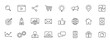 © iiierlok_xolms - Set of 24 Social Networks web icons in line style. Marketing, feedback, management, target, like, content. Vector illustration.