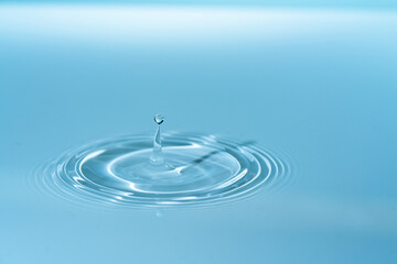 Wall Mural - drop of water drop to the surface. waves on the surface of the water from a collision