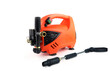 © Sutthisak - portable high pressure washer and nozzle spray gun are on the white floor and white background
