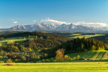 Wall Mural - beautiful spring landscape at tatra mountains in poland