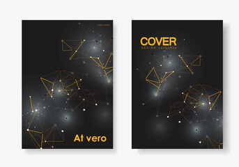 Aufkleber - Abstract polygonal for concept design. Geometric background. Vector illustration layout template design. Future technology concept. Circle shape template