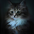 Young siberian cat, lovely puppy portrait