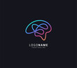 © RNH - brain logo design element, abstract monoline logo