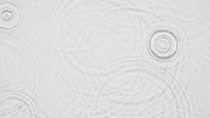 Aufkleber - Up close, top view, Slow motion various waves of the water surface hitting the sun's rays, making them sparkle according to different patterns on a gray background video 4K.